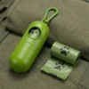 PetTrekGo Portable Dog Poop Bag Dispenser with 15-Count Leak-Proof Waste Bags Refill Roll – Tactical Green Clip-On Holder (Free Shipping)