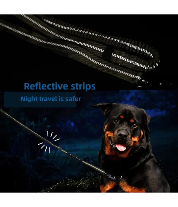 PetTrekGo Multi-Way Hands-Free Bungee Dog Leash with Dual Handles – Shock Absorbing Lead for Running & Hiking