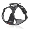 Black adjustable dog harness with handle