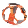 Bright orange dog harness with handle