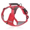 Red dog harness with reflective straps