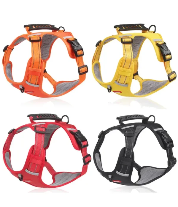 PetTrekGo All-Terrain Reflective Adventure Harness with Traffic Handle – No-Pull Hiking & Safety Vest