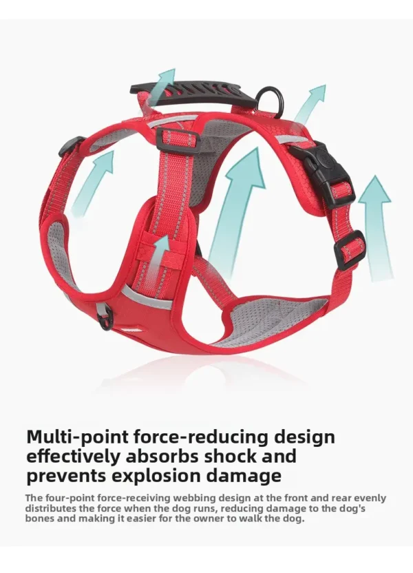 PetTrekGo All-Terrain Reflective Adventure Harness with Traffic Handle – No-Pull Hiking & Safety Vest