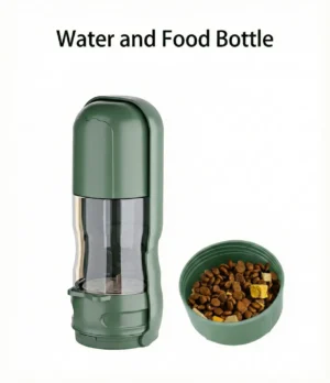 pettrekgo-tactical-2-in-1-water-bottle (11) PetTrekGo Tactical 2-in-1 Portable Dog Water Bottle & Food Container – Leak-Proof Travel Dispenser with Metal Carabiner for Hiking & Outdoor Adventures