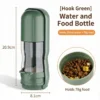 PetTrekGo Tactical 2-in-1 Portable Dog Water Bottle & Food Container – Leak-Proof Travel Dispenser with Metal Carabiner for Hiking & Outdoor Adventures