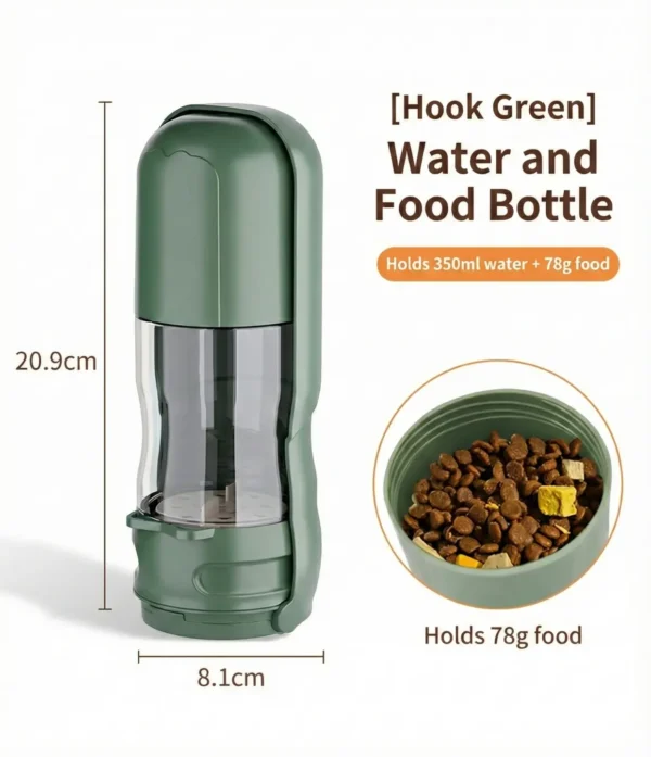 PetTrekGo Tactical 2-in-1 Portable Dog Water Bottle & Food Container – Leak-Proof Travel Dispenser with Metal Carabiner for Hiking & Outdoor Adventures