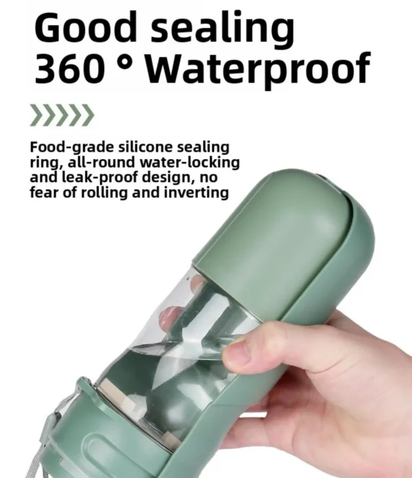 PetTrekGo Tactical 2-in-1 Portable Dog Water Bottle & Food Container – Leak-Proof Travel Dispenser with Metal Carabiner for Hiking & Outdoor Adventures