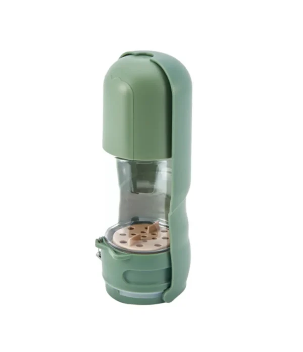 PetTrekGo Tactical 2-in-1 Portable Dog Water Bottle & Food Container – Leak-Proof Travel Dispenser with Metal Carabiner for Hiking & Outdoor Adventures